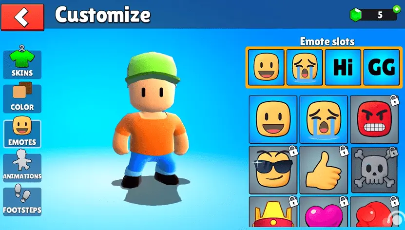 Stumble Guys Emotes: Special Emotes & Their Functions 2 Stumble Guys Emotes Menu 1